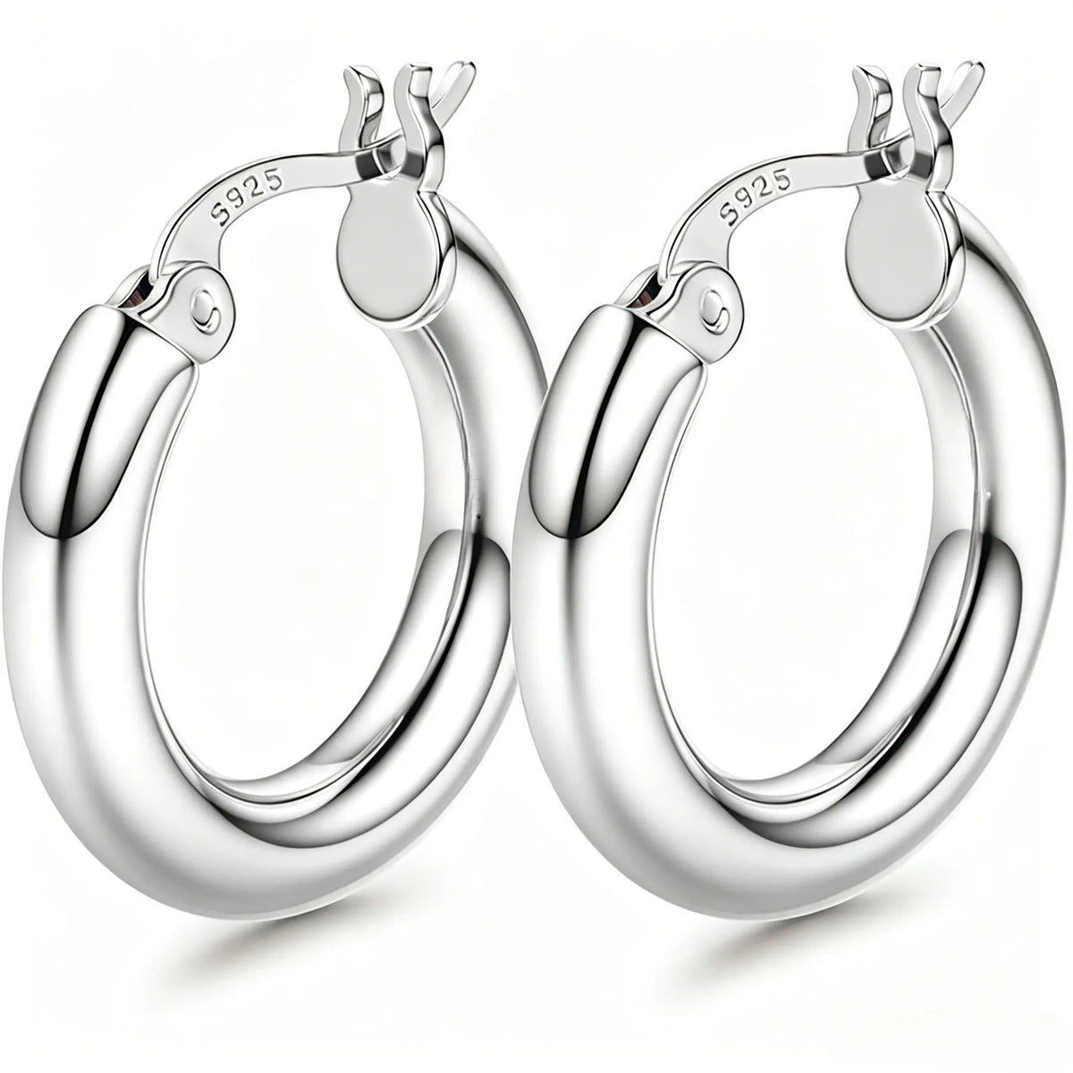 Chunky 14k Gold-Plated Tube Hoop Earrings