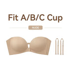 Front-Closure Push-Up Strapless Bra