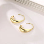 GOLD DROP HOOP EARRINGS (PAIR)