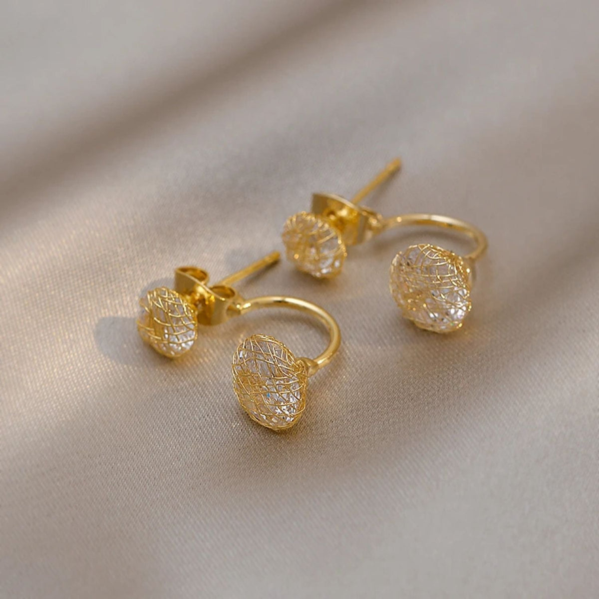 DOUBLE STUDDED EARRINGS (PAIR)