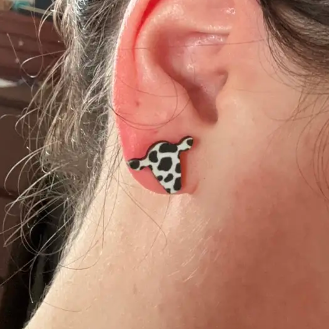 WESTERN COWHEAD EARRINGS (PAIR)