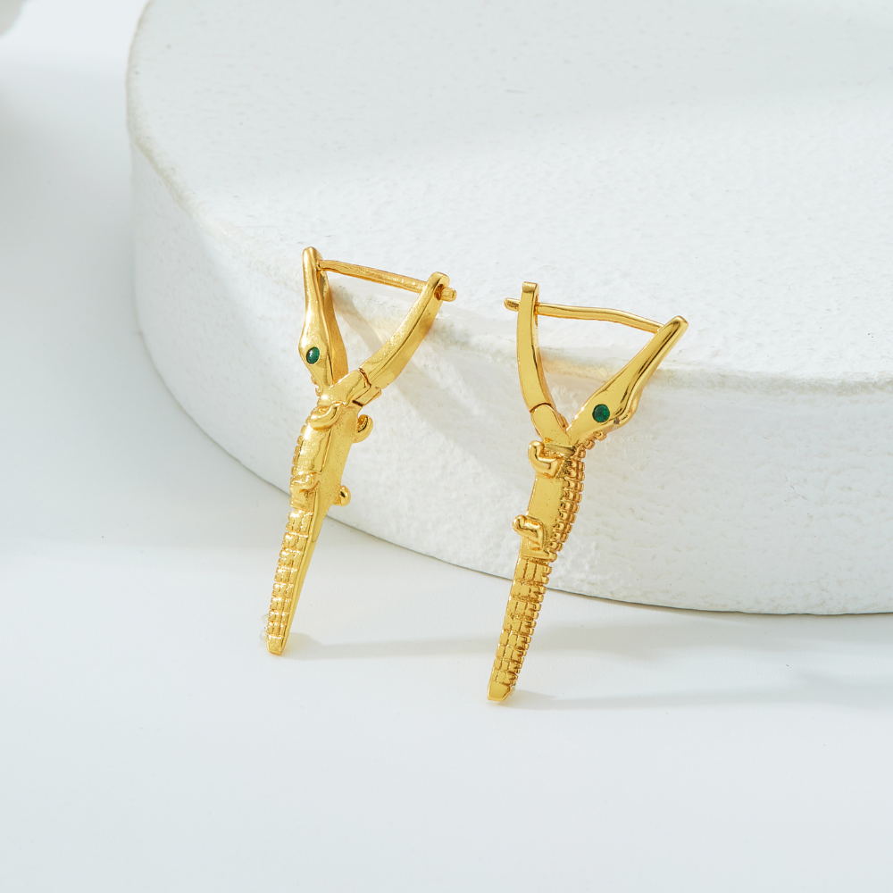 BABY CROCODILE EARRINGS (PAIR)