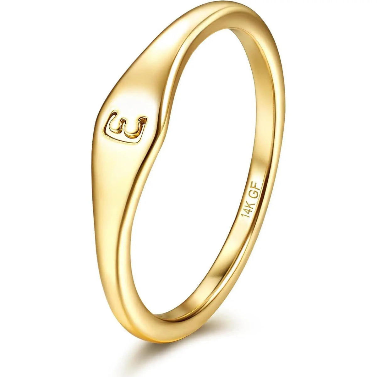 Initial Ring — 14K Gold-Plated Letter Signet Ring