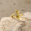 GOLD MANTA RAY RING (ADJUSTABLE)