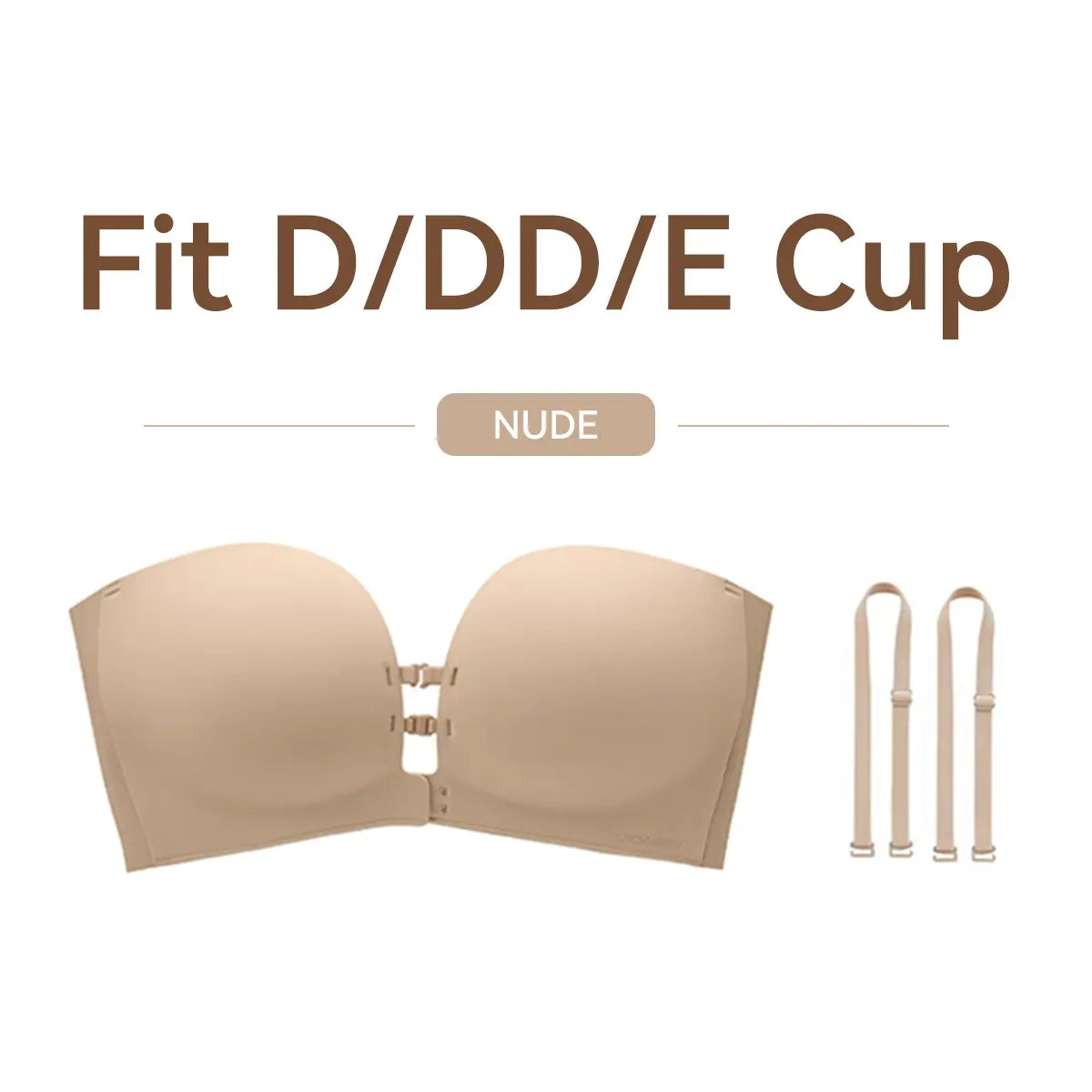Front-Closure Push-Up Strapless Bra