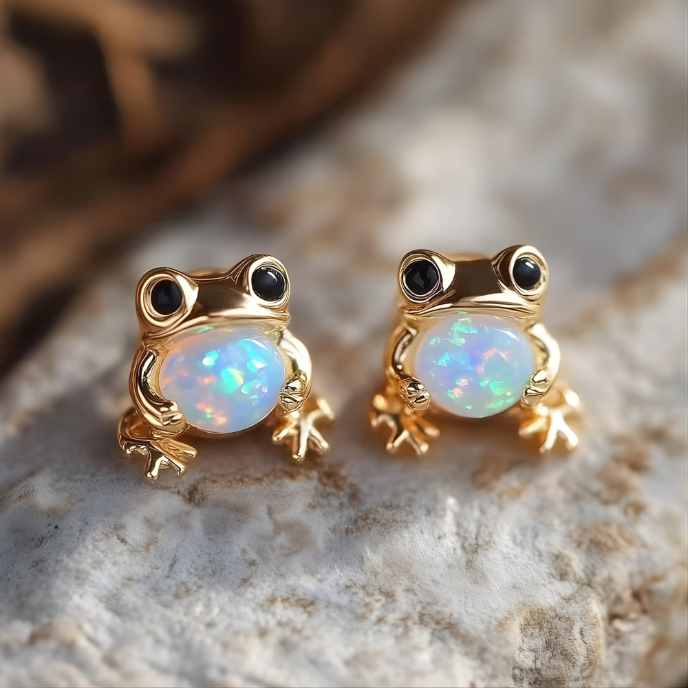 FROG OPAL EARRINGS (PAIR)
