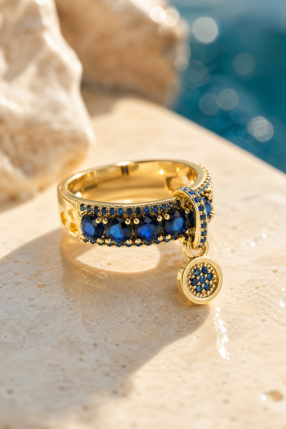 Night Ocean Blue Ring