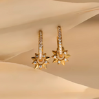 GOLDEN SUNBURST EARRINGS (PAIR)