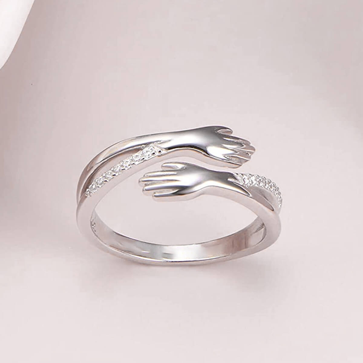DIAMOND STUDDED HUG RING (ADJUSTABLE)
