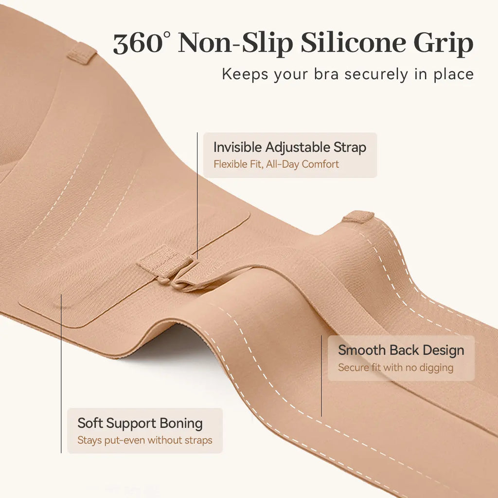 Front-Closure Push-Up Strapless Bra