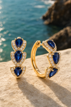 Ocean Blue Earrings Hoops