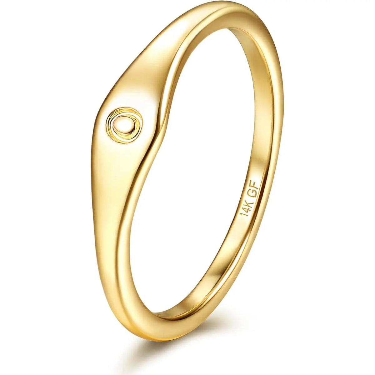 Initial Ring — 14K Gold-Plated Letter Signet Ring