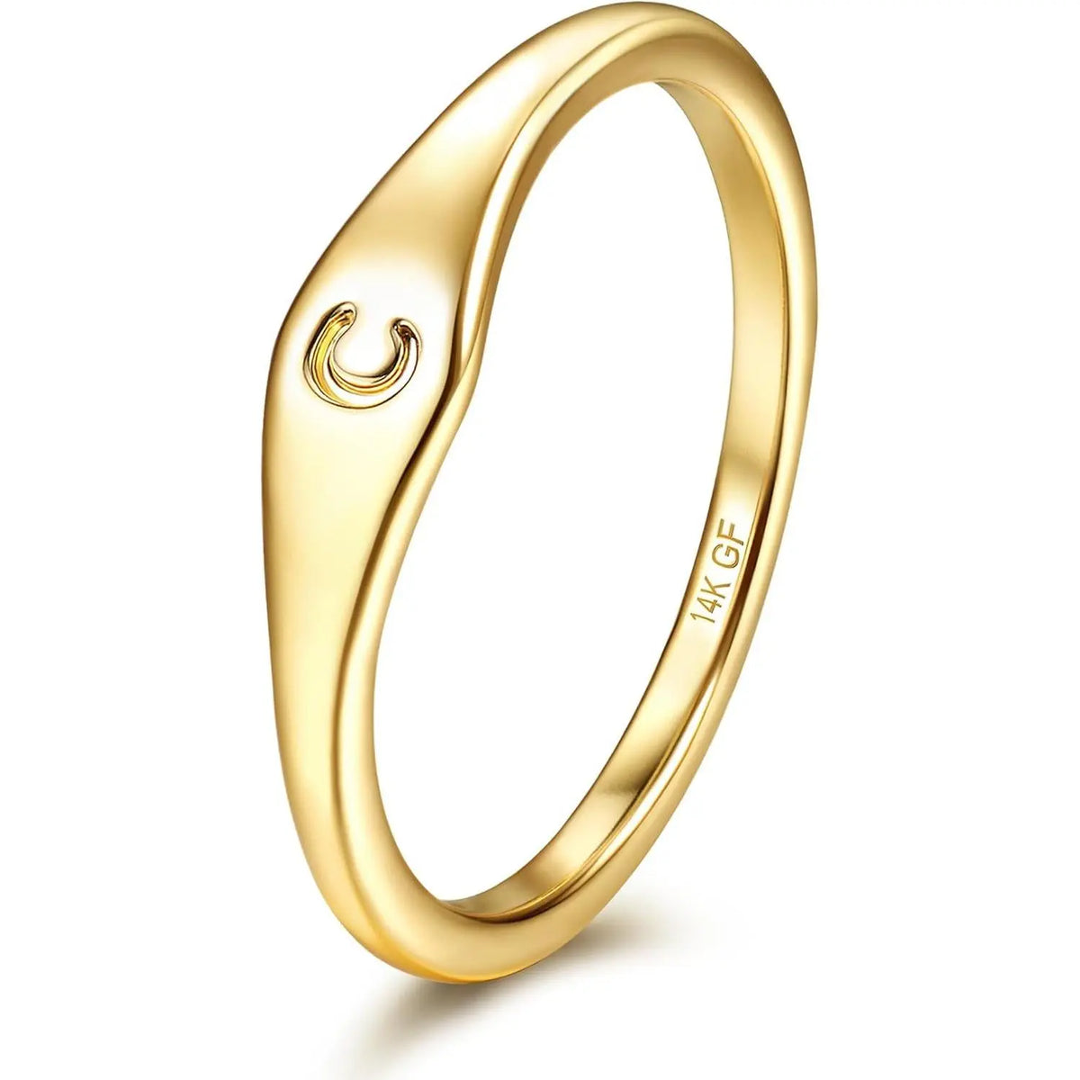 Initial Ring — 14K Gold-Plated Letter Signet Ring