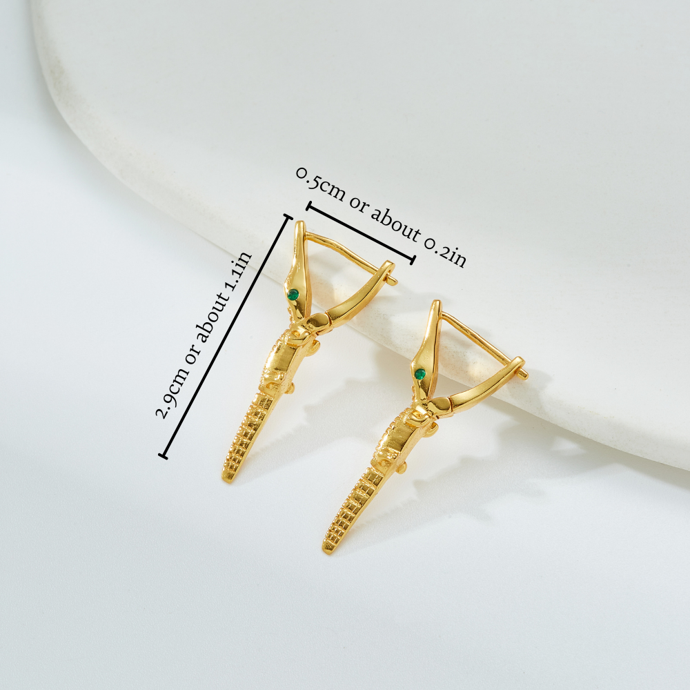 BABY CROCODILE EARRINGS (PAIR)