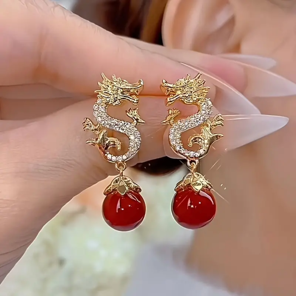 DRAGON FENG SHUI EARRINGS (PAIR)
