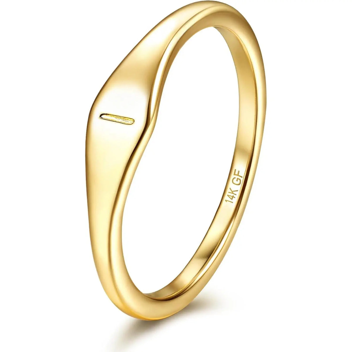 Initial Ring — 14K Gold-Plated Letter Signet Ring