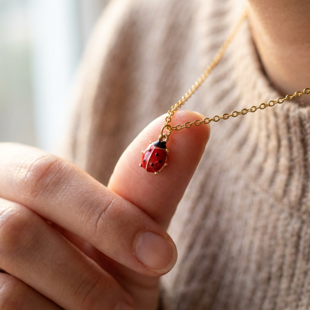 DAINTY LADYBUG NECKLACE