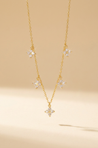 Crystal Flower Charm Choker Necklace