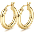 Chunky 14k Gold-Plated Tube Hoop Earrings