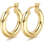 Chunky 14k Gold-Plated Tube Hoop Earrings