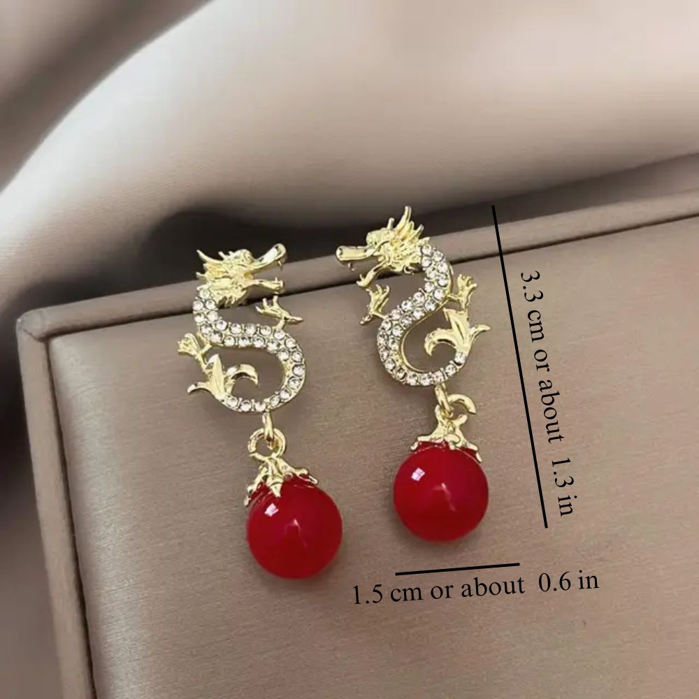 DRAGON FENG SHUI EARRINGS (PAIR)