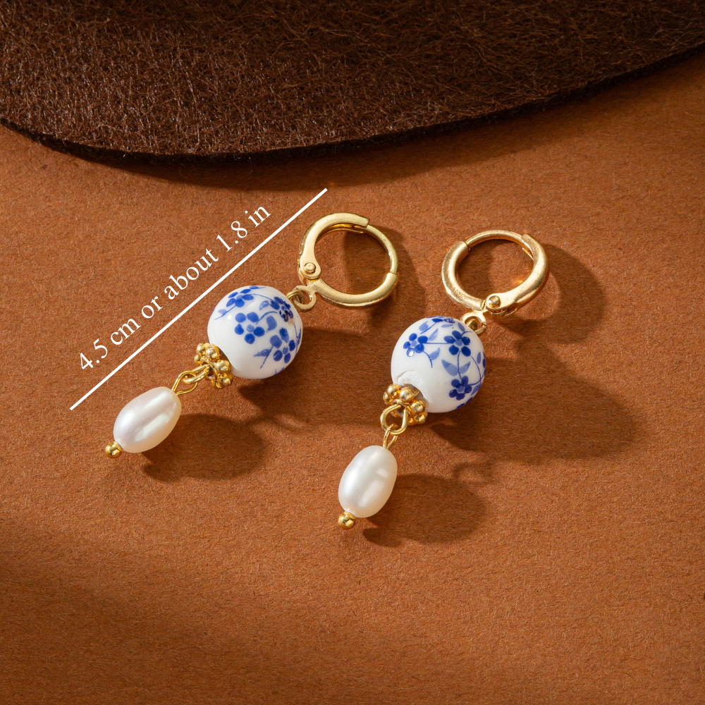 BLUE FLORALS EARRINGS (PAIR)