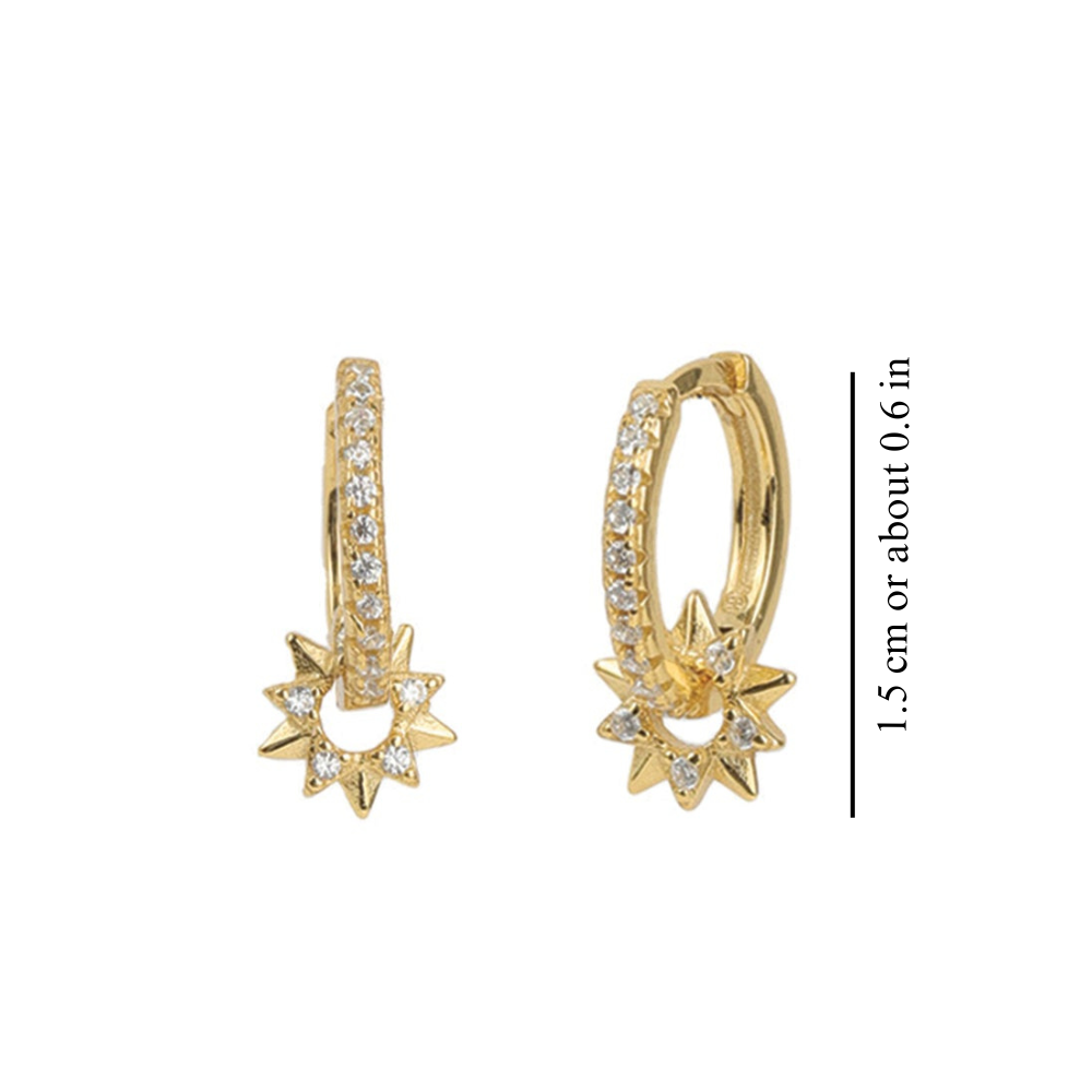 GOLDEN SUNBURST EARRINGS (PAIR)
