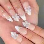 Almond bow press on nails