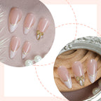 Mandelgoldene Nagelspitzen zum Aufdrücken