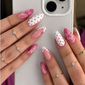 Almond shape holiday flower press on nails