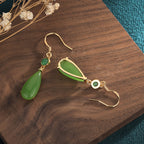 Ancient gold imitation Hetian jade earrings