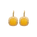 Auspicious cloud pattern beeswax cube earrings