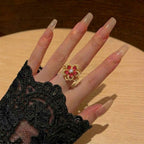 Bauhinia Zirconia Open Ring Adjustable