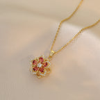 Bedazzled 360° rotating pendant necklace