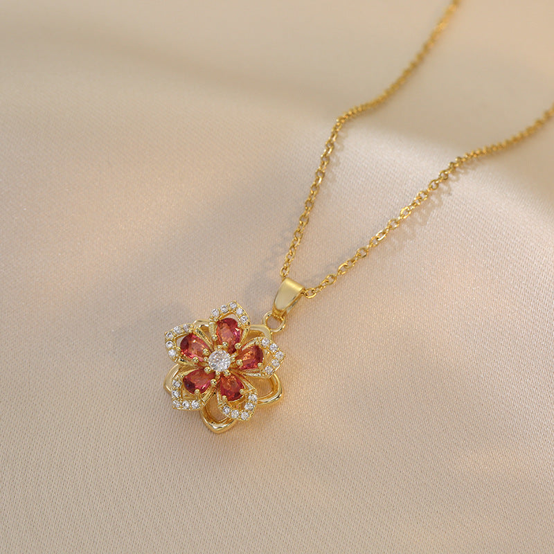 Bedazzled 360° rotating pendant necklace