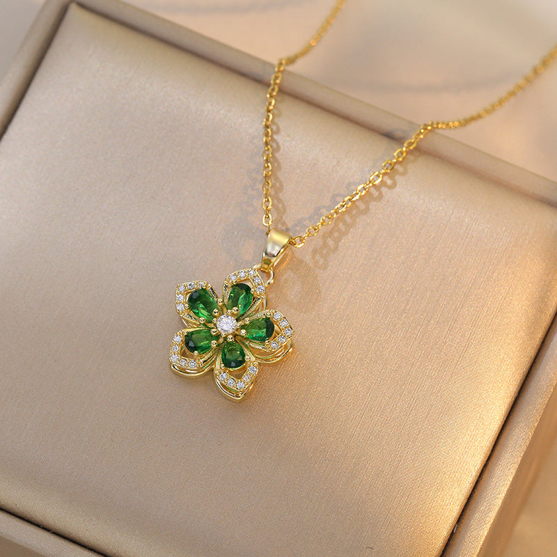 Bedazzled 360° rotating pendant necklace