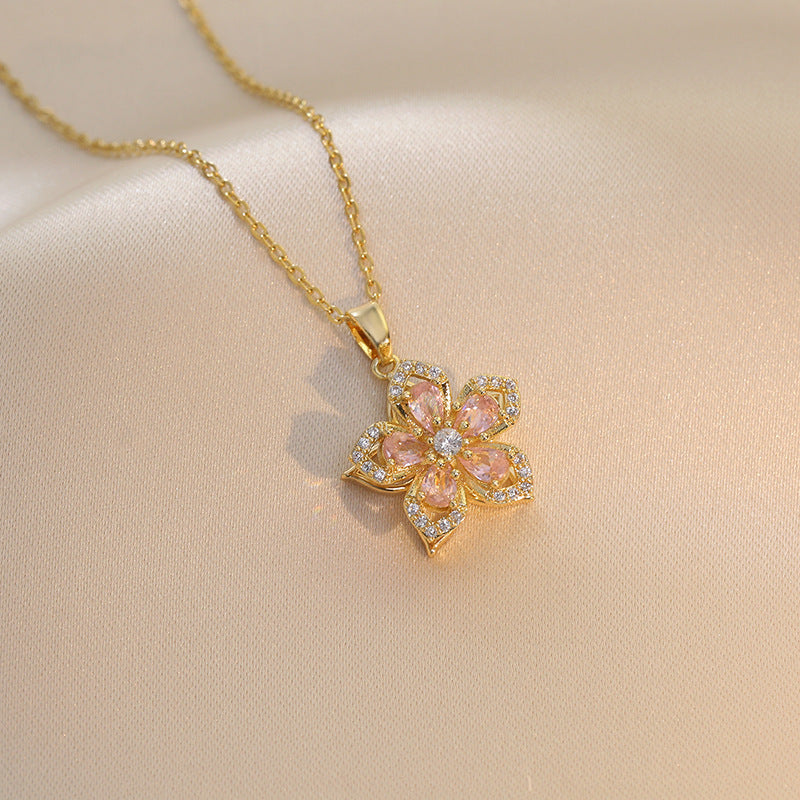 Bedazzled 360° rotating pendant necklace