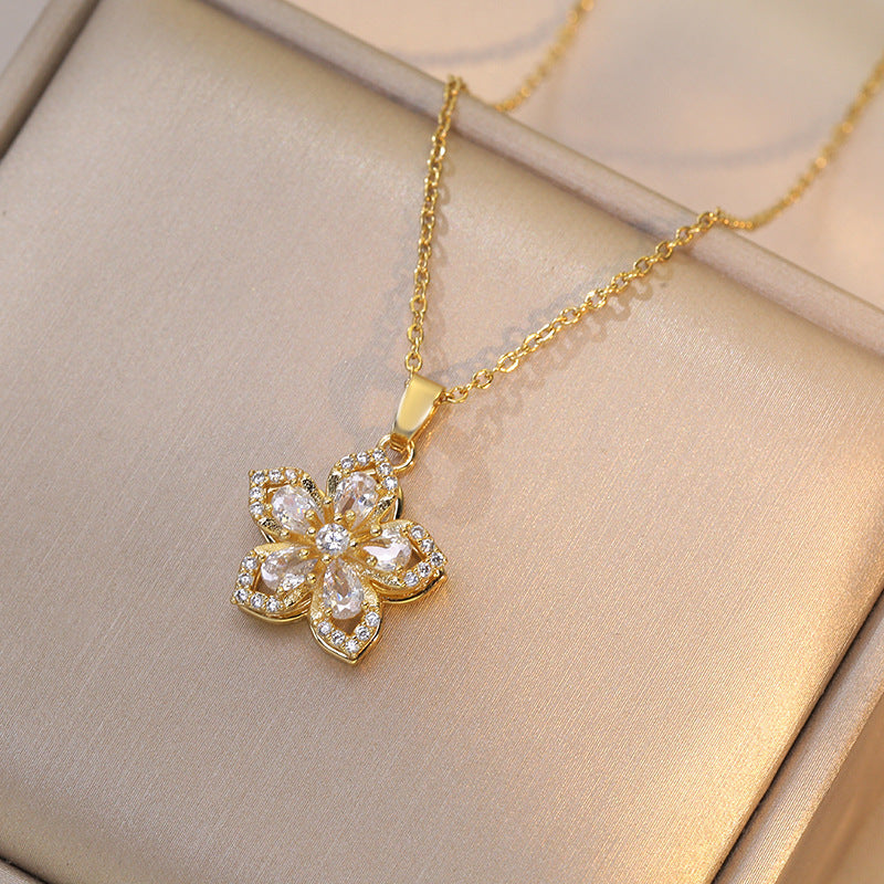 Bedazzled 360° rotating pendant necklace