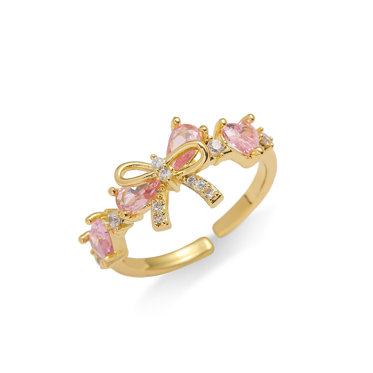 Bow Simple Zircon Niche Necklace Ring Bracelet