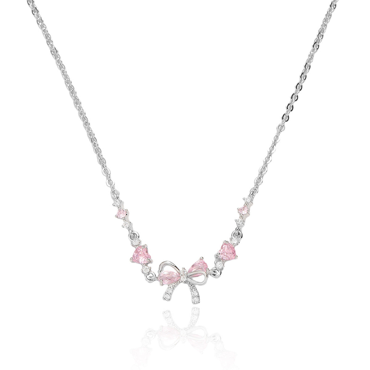 Bow Simple Zircon Niche Necklace Ring Bracelet