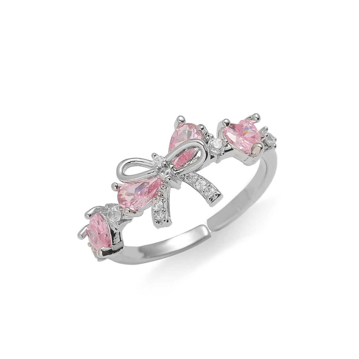 Bow Simple Zircon Niche Necklace Ring Bracelet