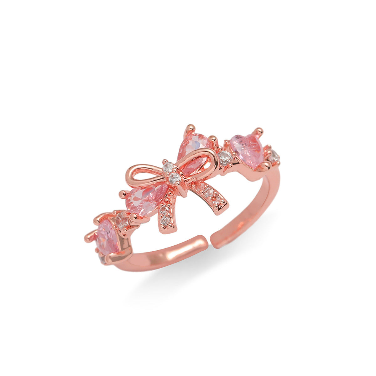 Bow Simple Zircon Niche Necklace Ring Bracelet