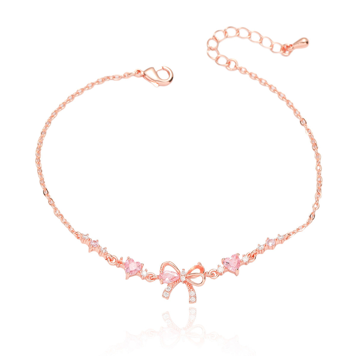 Bow Simple Zircon Niche Necklace Ring Bracelet