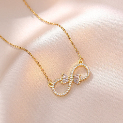 Bow cross zircon Necklace