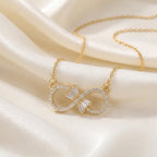 Bow cross zircon Necklace