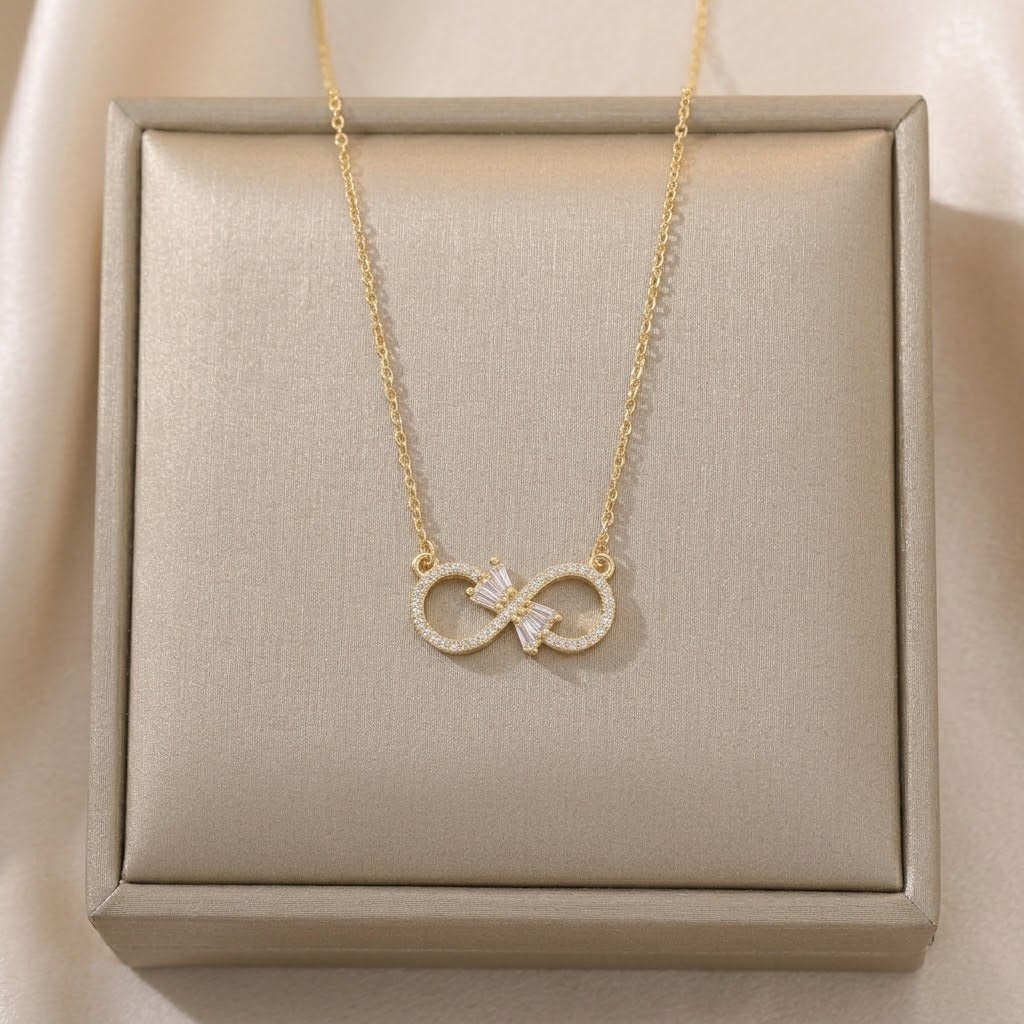 Bow cross zircon Necklace