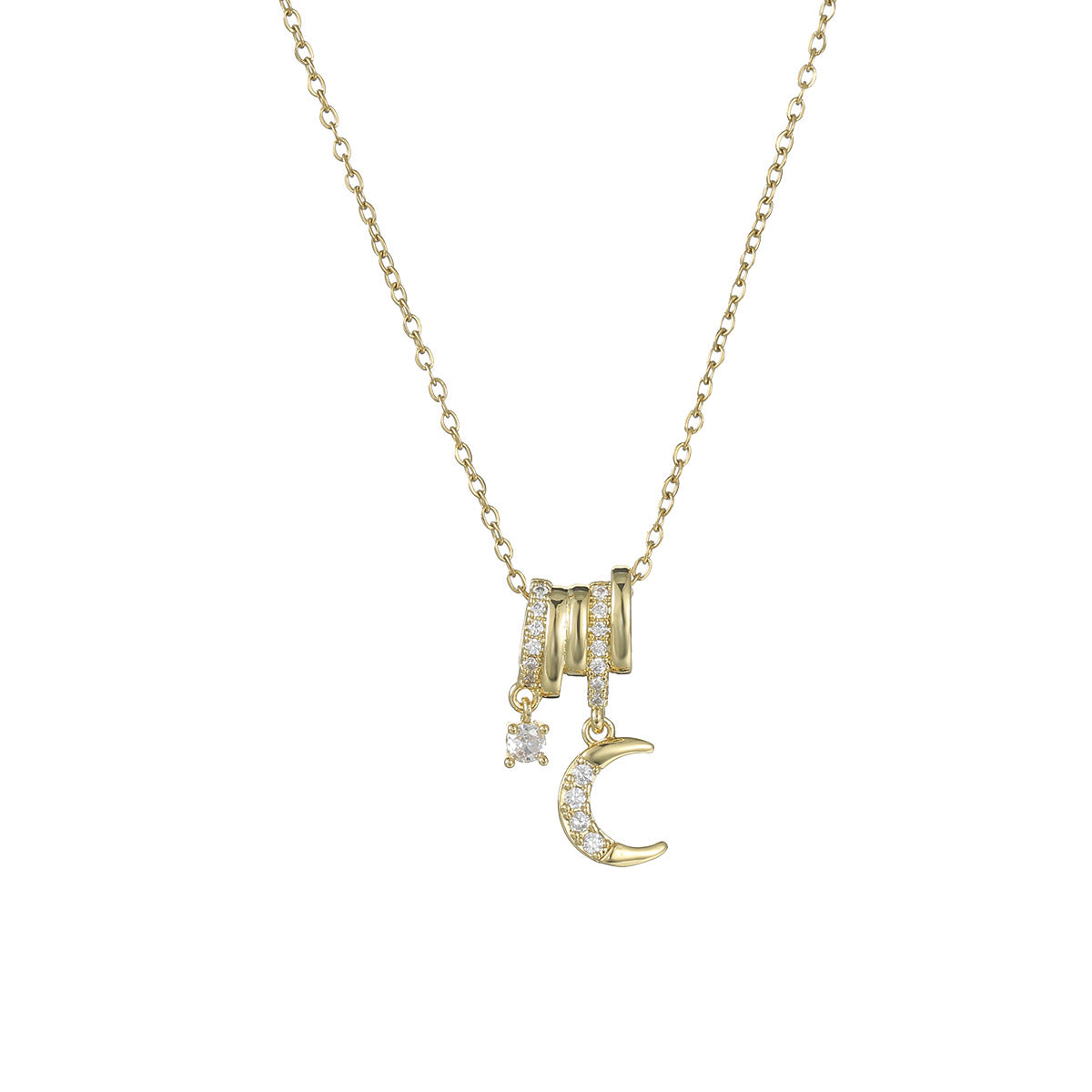 Butterfly Dolphin Moon zirconia Necklace