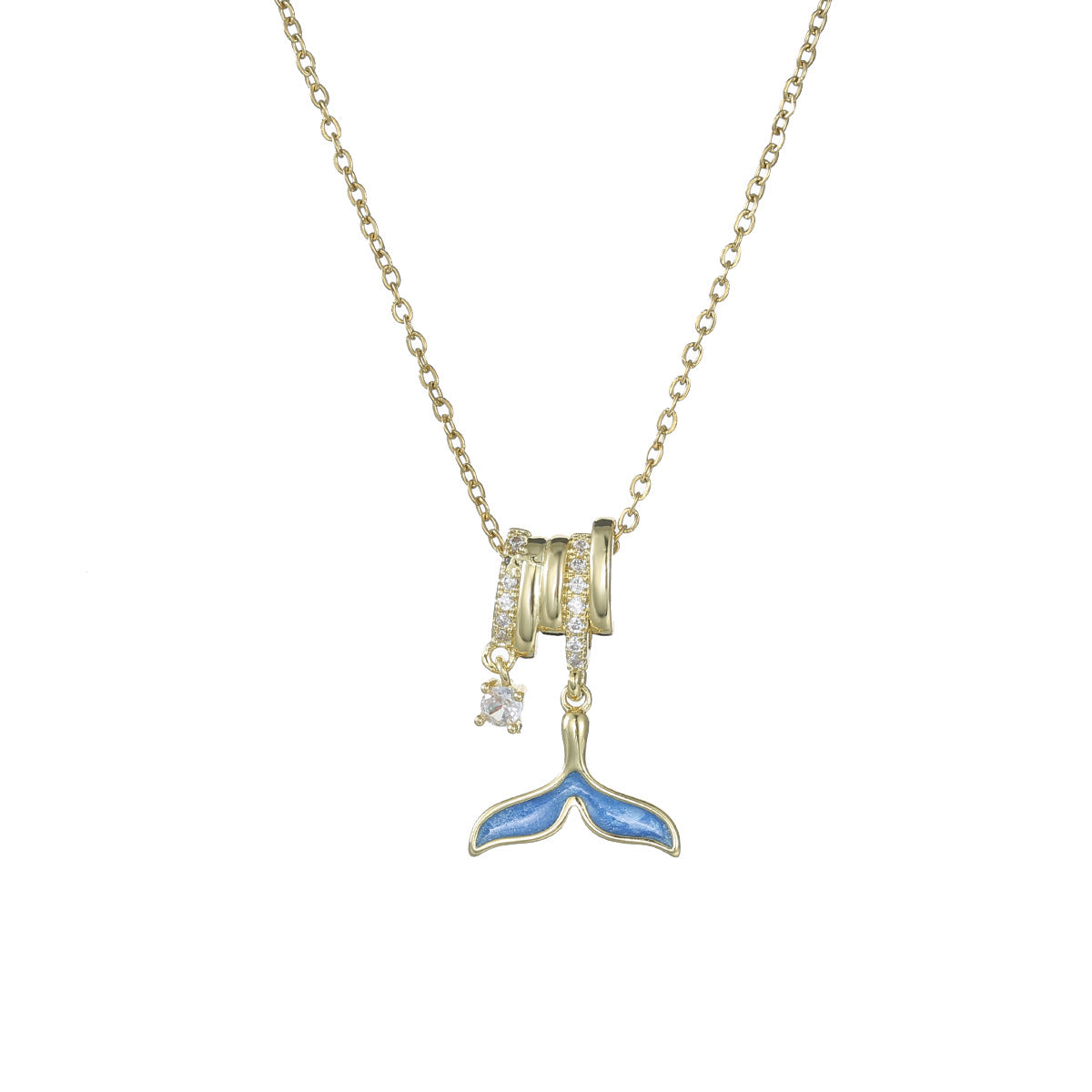 Butterfly Dolphin Moon zirconia Necklace