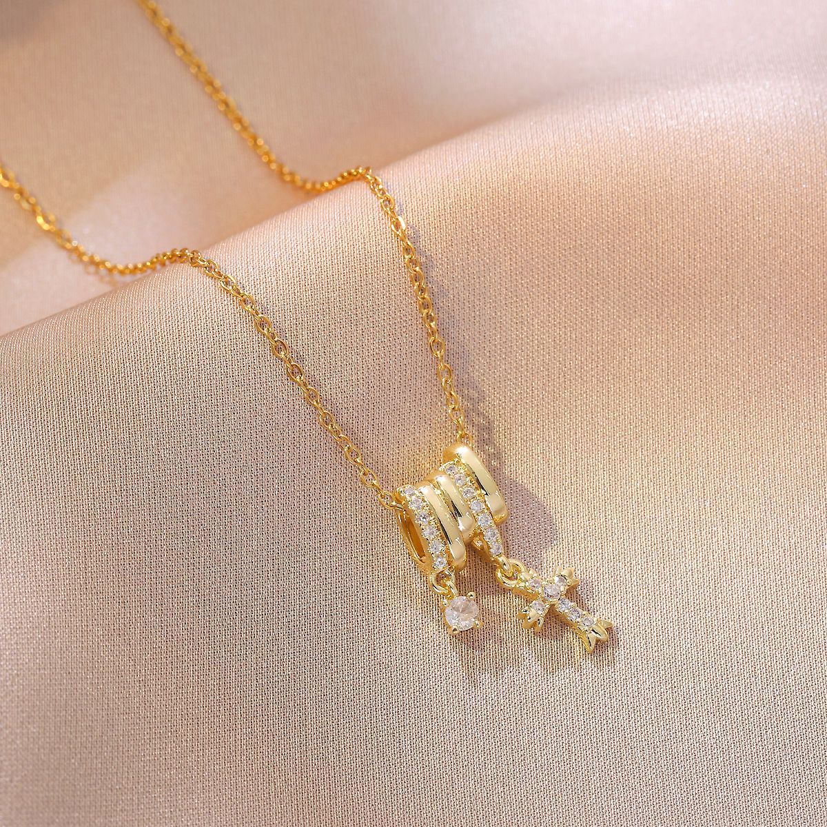 Butterfly Dolphin Moon zirconia Necklace
