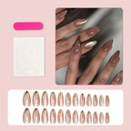 Cat eye gilt press on nails